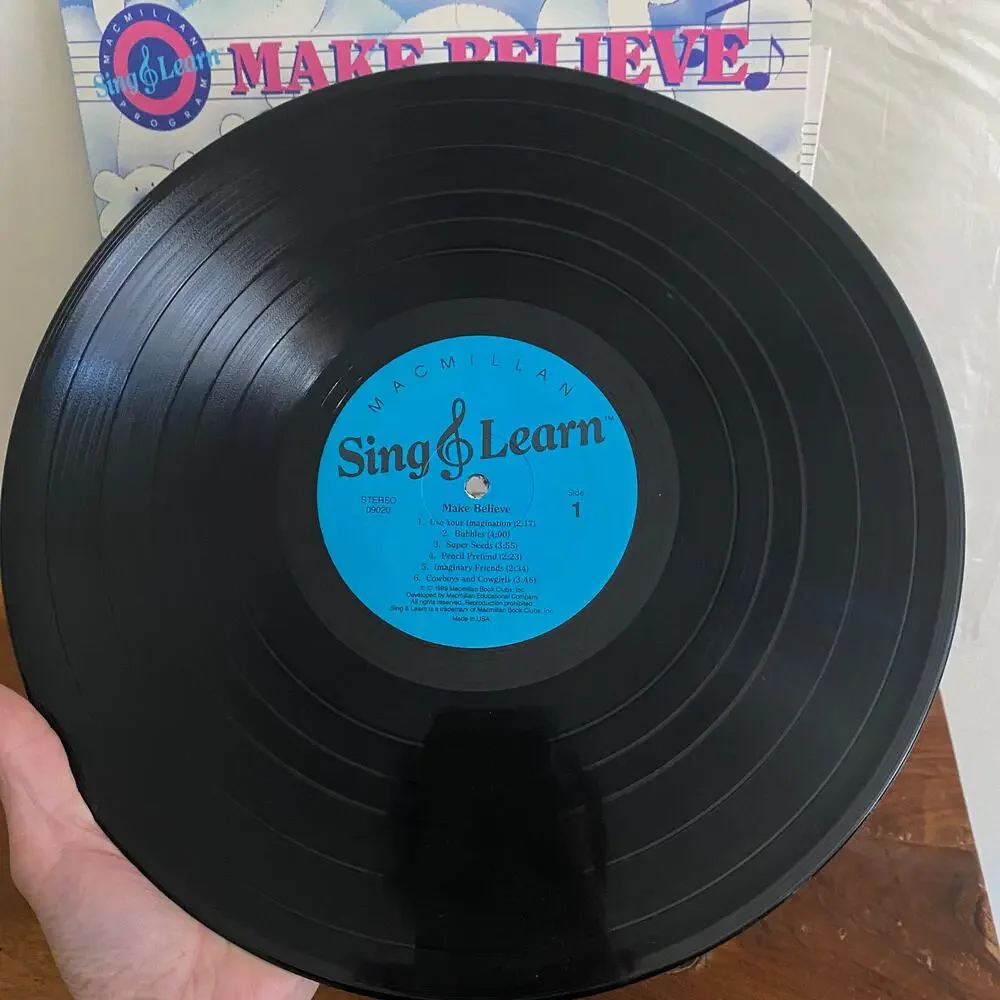 Vintage 1989 Make Believe Sing & Learn Vinyl Record